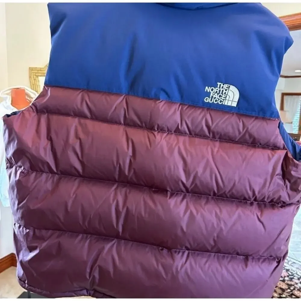 Men’s Gucci, X Northface puffer vest size XXXL with dust bag